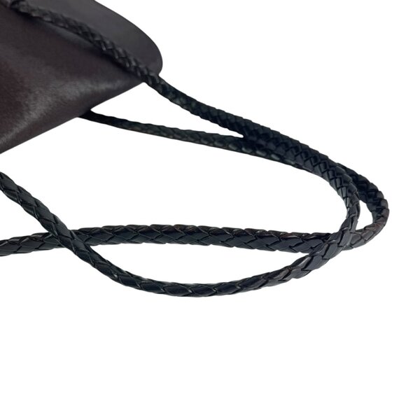 BALLY Vintage Brown Leather Braids Straps Shopper Tote Bag Made in Italy - Picture 14 of 16